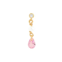 Hultquist: Pink Pearl Raindrop reringe - Forgyldt Slv - S08213G