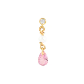 Hultquist: Pink Pearl Raindrop reringe - Forgyldt Slv - S08213G