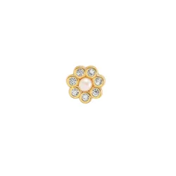 Hultquist: Aya flower Pearl �restikker - �reringe - Forgyldt S�lv - S08255G