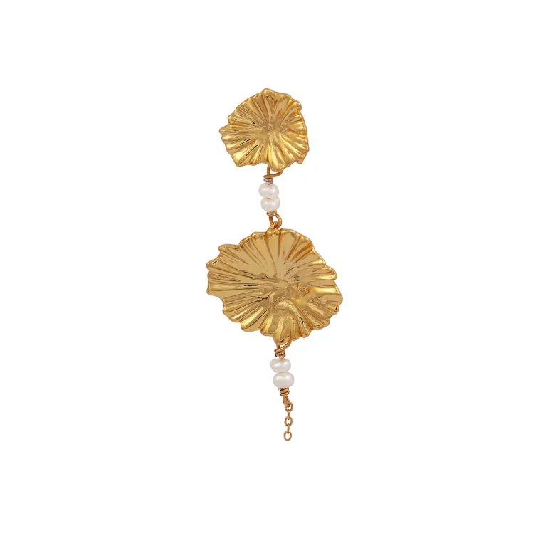 Hultquist: Dagmar �reringe - Forgyldt S�lv - Perle - S08426G