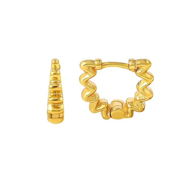 Hultquist: Wavy �reringe Forgyldt S�lv - S08498G