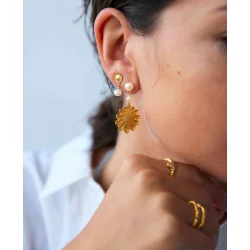 Hultquist: Evelyn Pearl reringe - restikker - Forgyldt Slv - S08515G