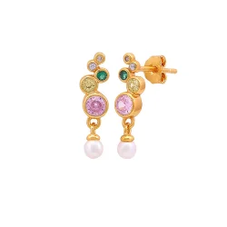 Hultquist: Sienna Rainbow �reringe - Forgyldt S�lv - S08587G