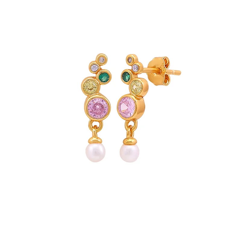 Hultquist: Sienna Rainbow �reringe - Forgyldt S�lv - S08587G
