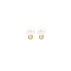Hultquist: Harper Pearl �reringe - Forgyldt S�lv - Perle - S08601G