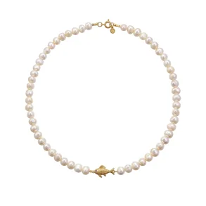Hultquist: Deep Sea Pearl Halsk�de - Forgyldt S�lv - Perler - S08675G