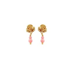 Hultquist: Luna Flora Coral �reringe - Forgyldt S�lv - S08679G
