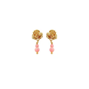 Hultquist: Luna Flora Coral �reringe - Forgyldt S�lv - S08679G