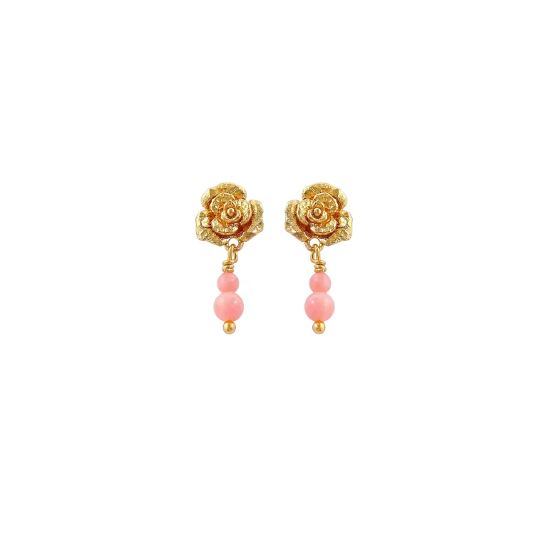 Hultquist: Luna Flora Coral �reringe - Forgyldt S�lv - S08679G