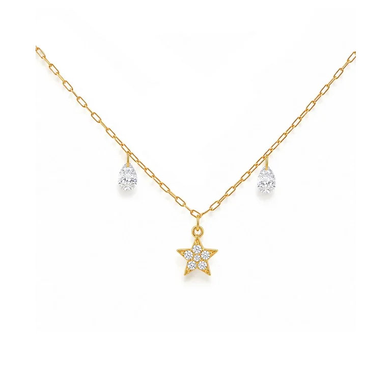 Hultquist: Sylvie Star Halsk�de - Forgyldt S�lv - S08695G