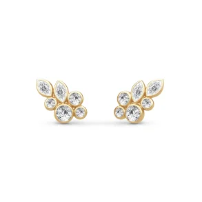 Julie Sandlau: White Wisteria Drop Earstud reringe - Forgyldt slv - ST399GDCZ