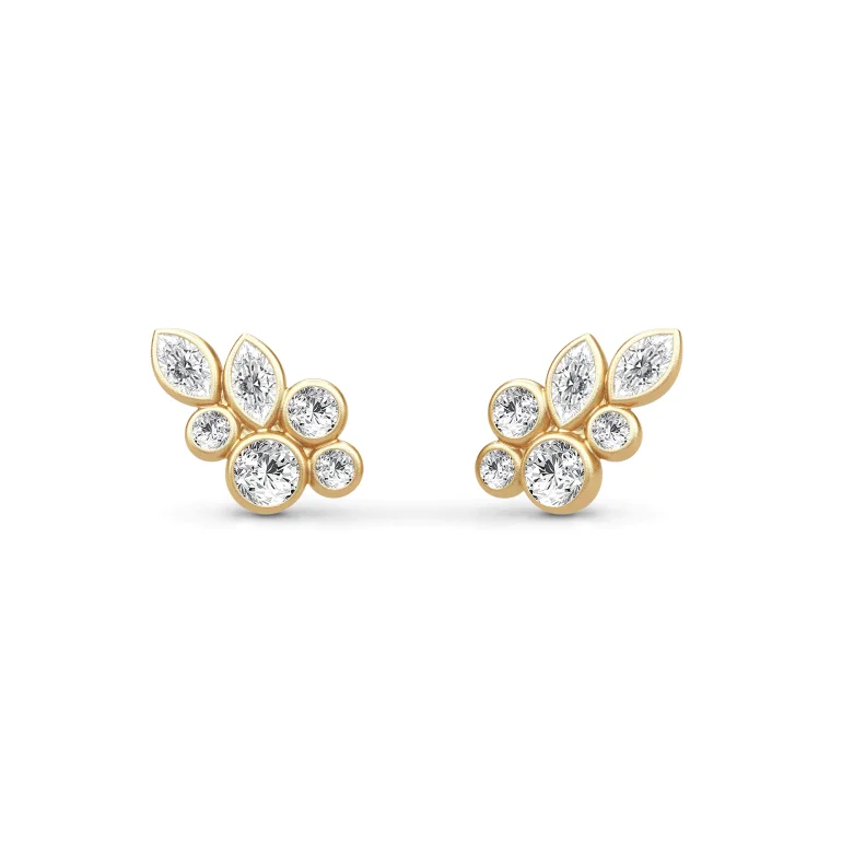 Julie Sandlau: White Wisteria Drop Earstud reringe - Forgyldt slv - ST399GDCZ