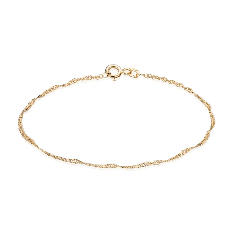 BNH: Singapore Armbnd - Guld - 14kt - 18,5cm