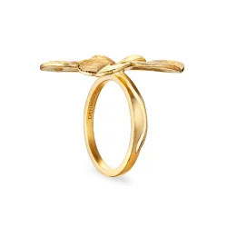 Flora Danica: Firklver Statement ring - forgyldt slv - FLC-StRi-G