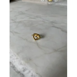 Jane Knig: Tied Heart Stud rering - restik - Forgyldt Slv - THS-AW25-G