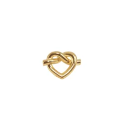 Jane Knig: Tied Heart Stud rering - restik - Forgyldt Slv - THS-AW25-G