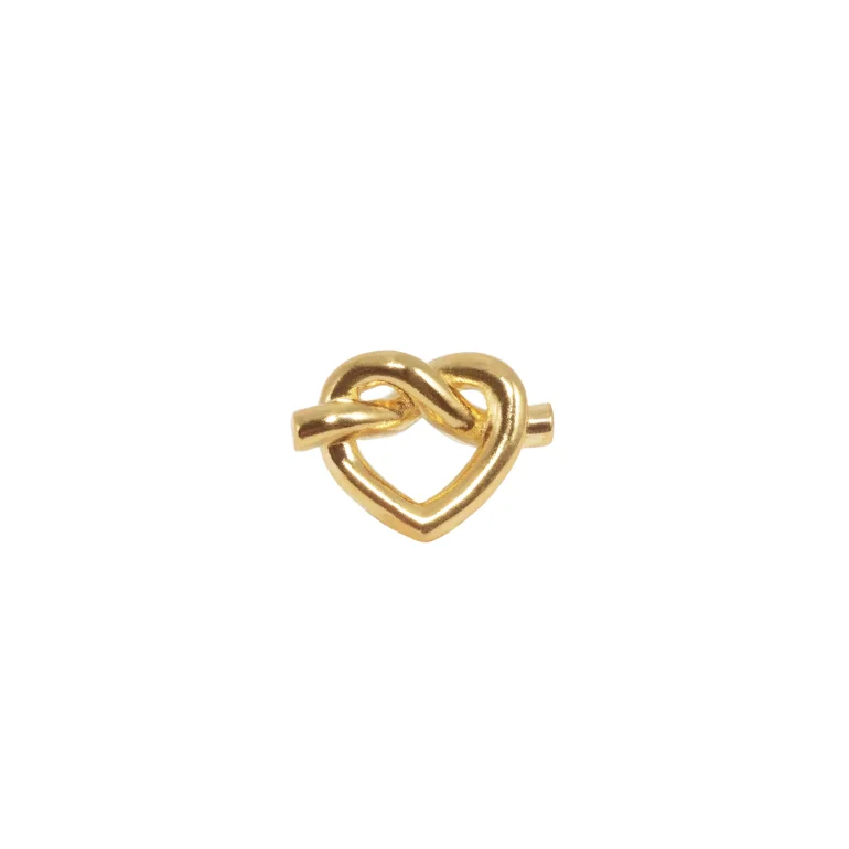 Jane Knig: Tied Heart Stud rering - restik - Forgyldt Slv - THS-AW25-G