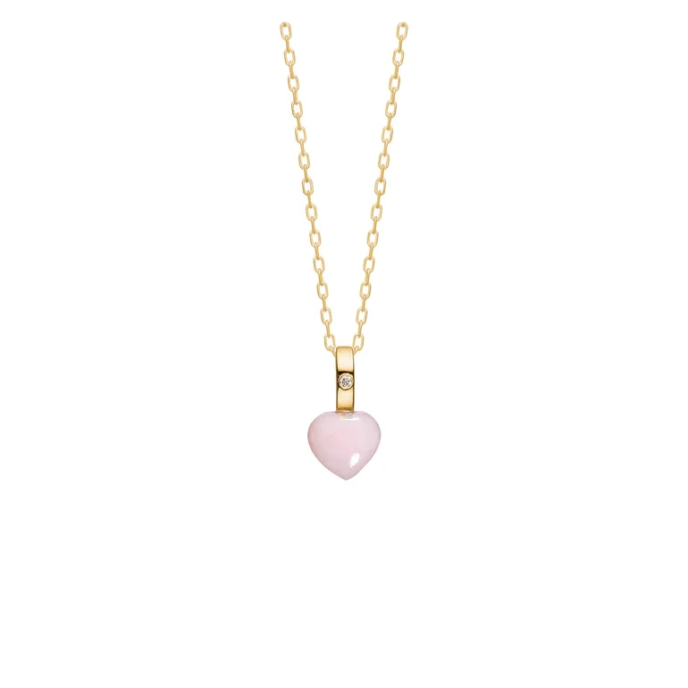 Carr Copenhagen: Hjerte vedhng - Pink Opal - Diamant - Guld - TL4487PODI