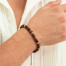 Alexander Lynggaard: Tiger Eye Braided armbnd (6mm) - B00202