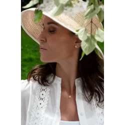 Flora Danica: Firklver Pav vedhng - justerbar kde - forgyldt slv - FLC-Ne-G-Pave