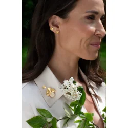 Flora Danica: Firklver Pav restikkere - reringe - forgyldt slv - FLC-StPc-G-Pave