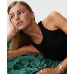 Hultquist: Pebble Grande �reringe Forgyldt S�lv - S08486G