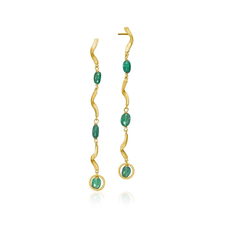 Dulong: Vega Emerald reringe - Lang - Smaragd - guld - VEG1-A1235