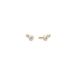 Julie Sandlau: Fina Earstud - restikker - reringe - Guld - Diamant - YG-ST229
