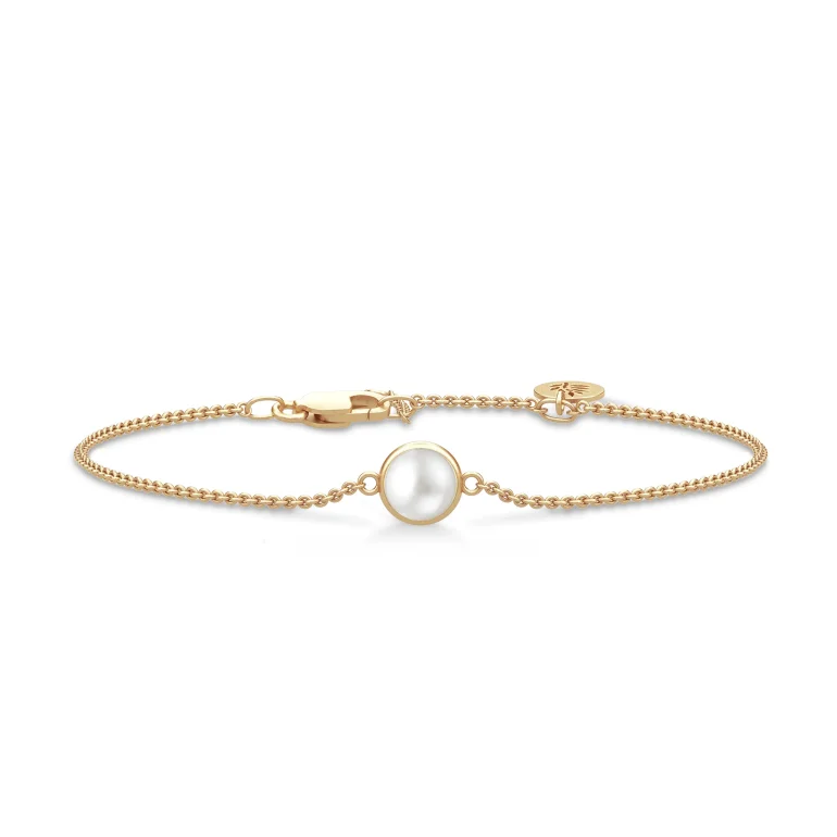 Julie Sandlau: Primini bracelet armbnd-  Guld - Perle - YG14-BR343WHPL