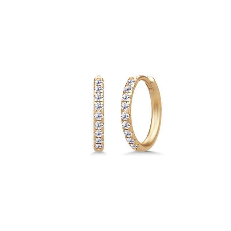 Julie Sandlau: Lulia Medium Hoops - �reringe - Guld - Brillanter - YG14-HPS149