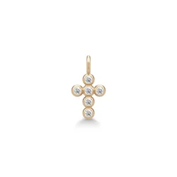 Julie Sandlau: Diamond Cross Pendant Vedhng - Guld - Diamanter - YG14-PD370