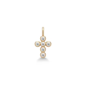 Julie Sandlau: Diamond Cross Pendant Vedhng - Guld - Diamanter - YG14-PD370
