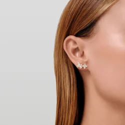 Julie Sandlau: Poesy Earstud restikker - reringe - Guld - Topas - YG14-ST370WT