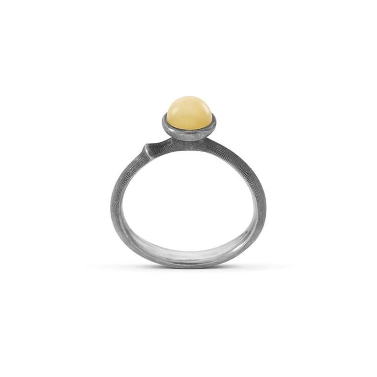 OLE LYNGGAARD COPENHAGEN: Lotus Ring Tiny - Slv/Rav - A2708-301