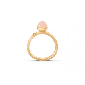 OLE LYNGGAARD COPENHAGEN: Lotus Ring Tiny -Guld/Blush Mnesten - A2708-406