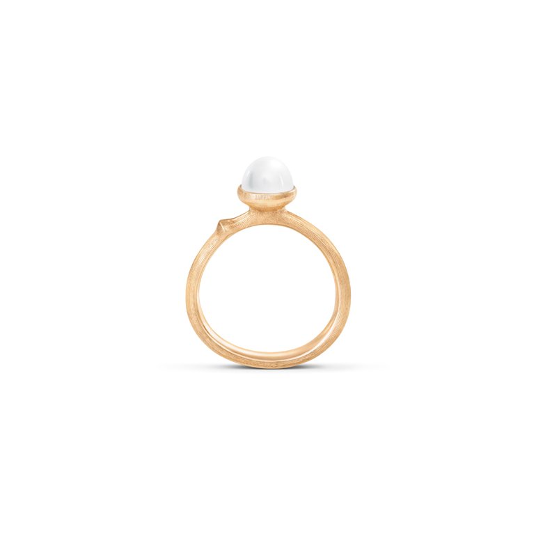 OLE LYNGGAARD COPENHAGEN: Lotus Ring Tiny - Guld/Perle - A2708-412