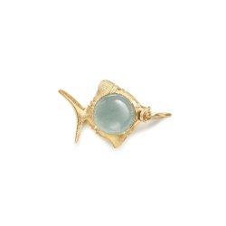 OLE LYNGGAARD COPENHAGEN: Young Fish Vedhng - Guld - Akvamarin - A3217-403