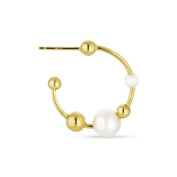 Jane K�nig: Atomic Pearl Hoop �rering - Forgyldt S�lv - APH-SS24-G