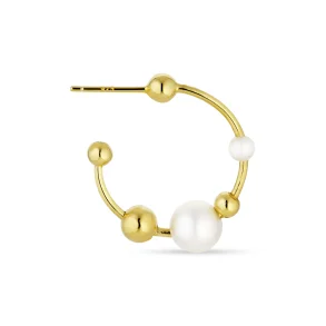 Jane K�nig: Atomic Pearl Hoop �rering - Forgyldt S�lv - APH-SS24-G