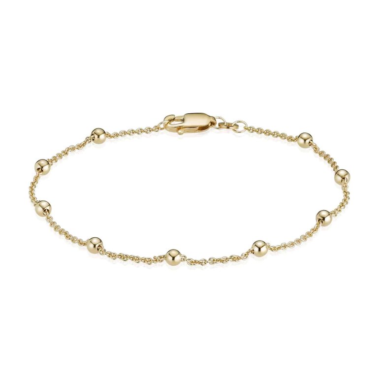 BNH: Anker armb�nd med kugler - Rund - Guld - 8kt - 18,5cm - AR813018C