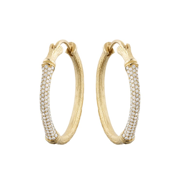 Guldbrandsen: Bamboo Creoler - reringe - Lille - Guld - Brillanter - GUE250