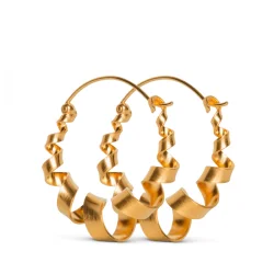 Jane Knig: CURLY HOOPS rering - STOR - MAT FORGYLDT - JK-0321E-G
