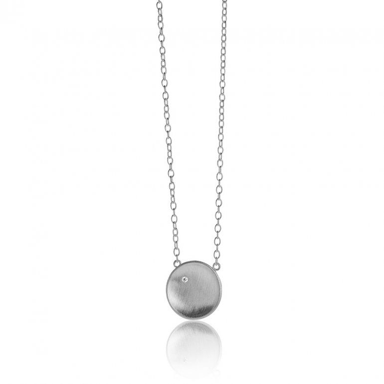 Wille: Nexus sort sølv halskæde m. diamant – Guldbrandsen Juveler