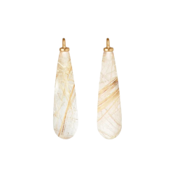 OLE LYNGGAARD COPENHAGEN: Drops vedhng til reringe - Lotus - Guld - Rutilkvarts - A3081-404