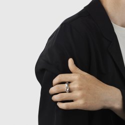 Georg Jensen: Reflect Ring - Stor - Slv - 20001092