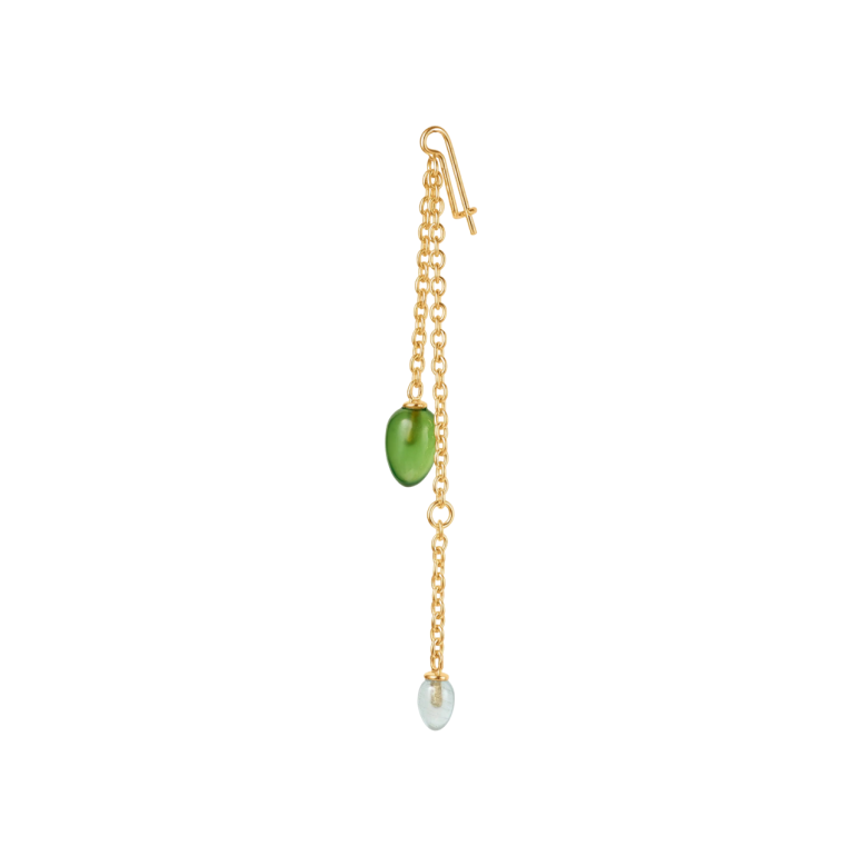 OLE LYNGGAARD COPENHAGEN: Young Fish reringevedhng - Guld - Akvamarin - Serpentin - A3159-401