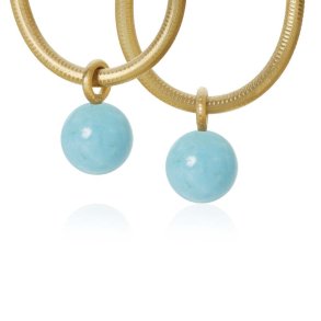 Dulong: Globe Vedhng - Guld & turkis - 17270A26-2