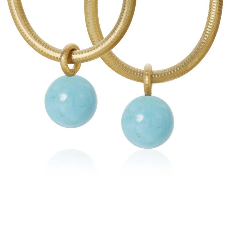 Dulong: Globe Vedhng - Guld &amp; turkis - 17270A26-2