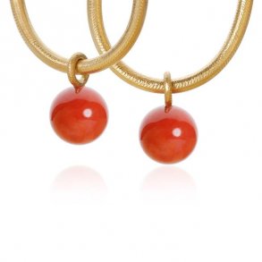 Dulong: Globe Vedhng Guld Med Koraler - 17270A06-2