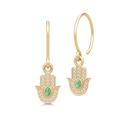Julie Sandlau: Hamsa Protection reringe - Slv Turmalin - HKS747GDGRTMCZ